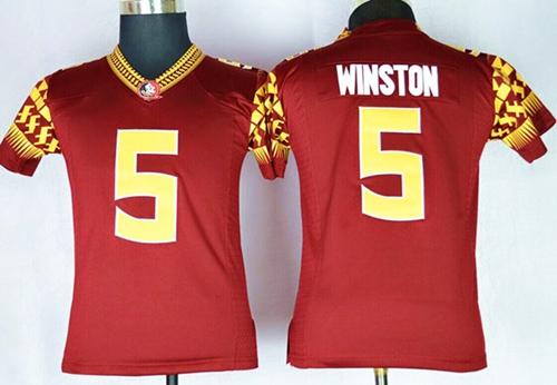 Seminoles #5 Jameis Winston Red Limited Stitched Youth NCAA Jersey